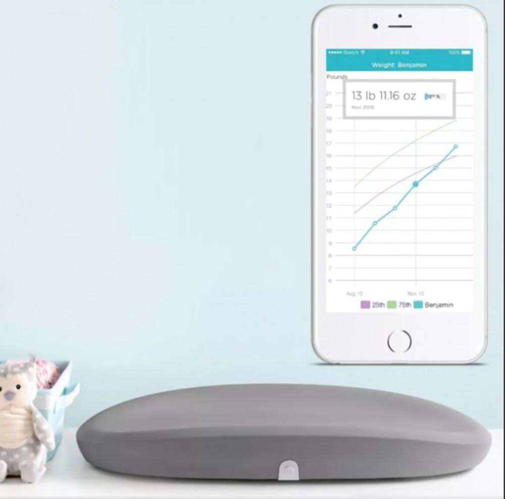 Hatch Baby Grow Smart Digital Changing Pad & Scale MSRP $180 | Gray White